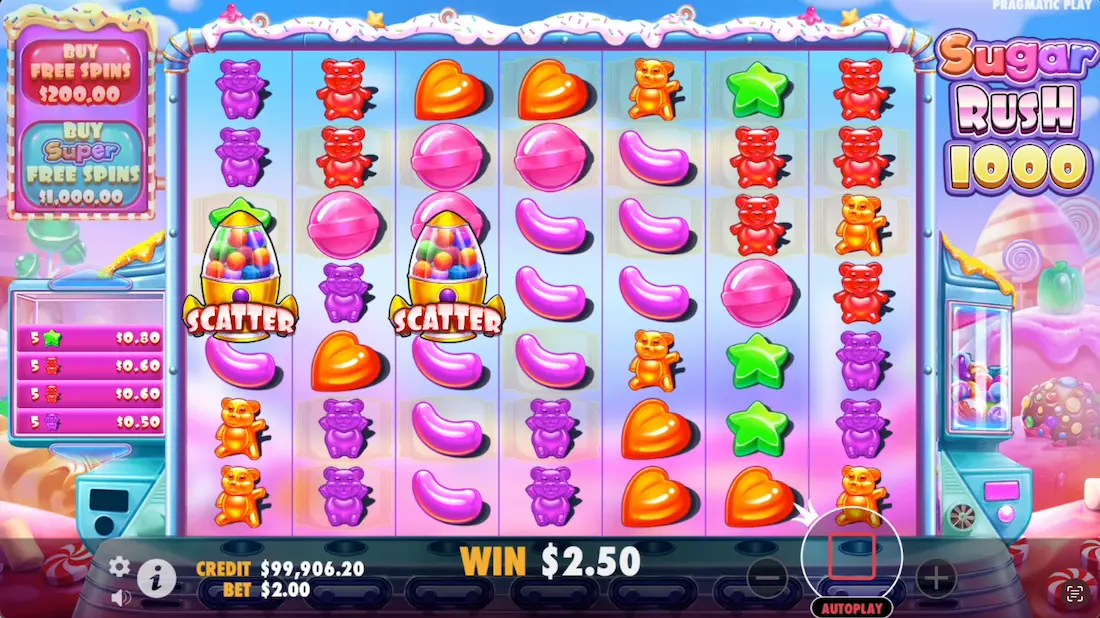 Fonctionnalités de Sugar Rush 1000 slot